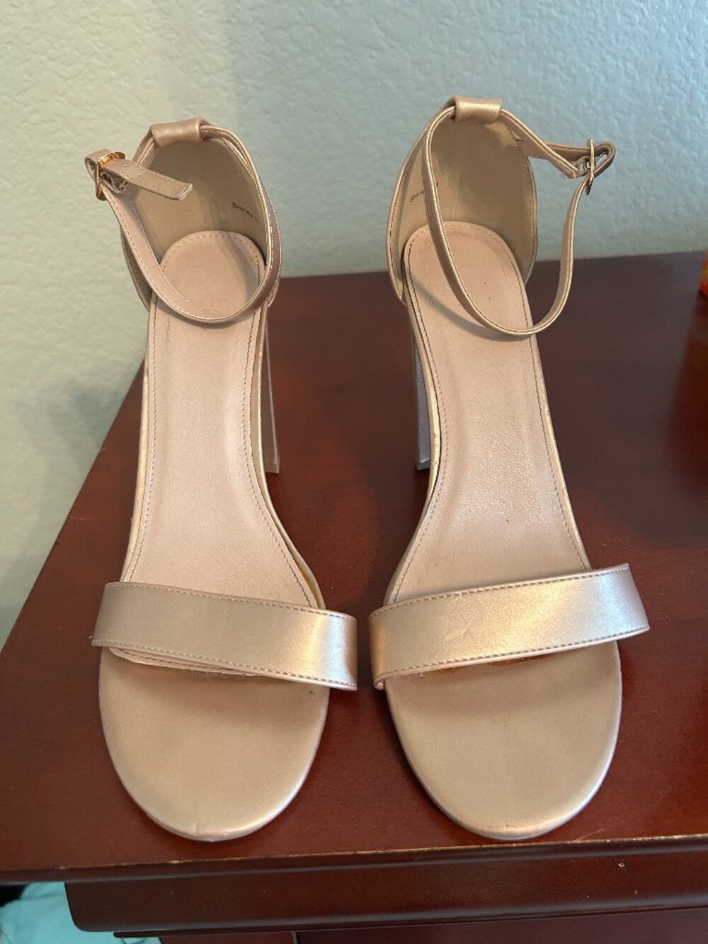 J Adams Shirley Block Heels - Rose Gold - Size 11